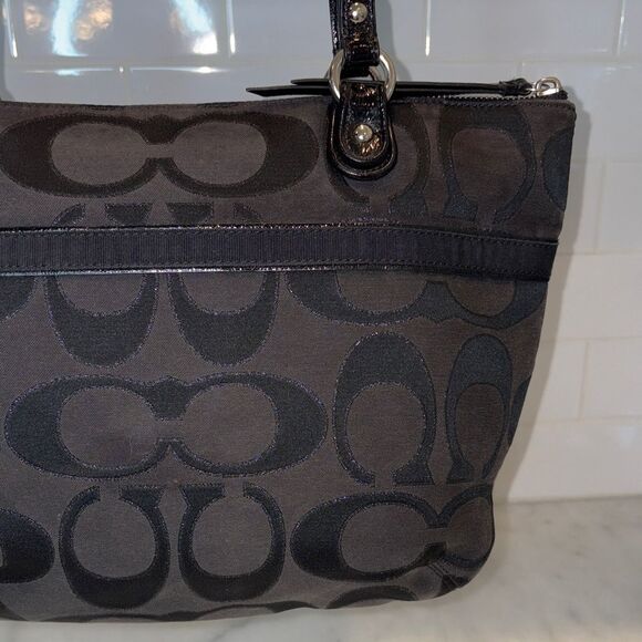 Coach Bag Purse Handbag Pocketbook Y2K Poppy Lurex Signature Logo Sateen Tote - Picture 6 of 16